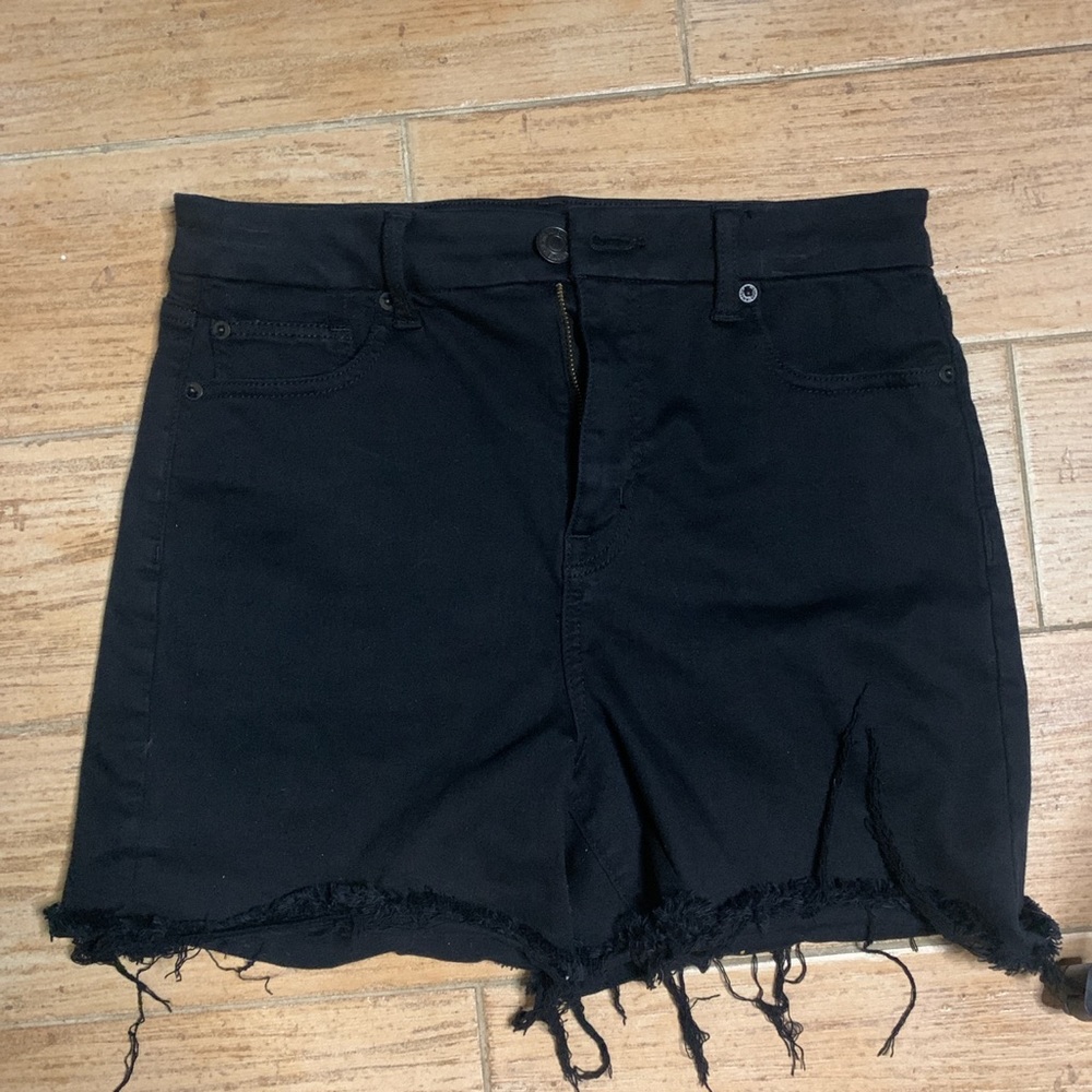 Black American Eagle Curvy Hi-Rise Denim Shorts